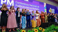 Ministra substituta Sônia Faustino participa, ao lado do presidente Lula, da abertura da 5ª Conferência Nacional de Políticas para as Mulheres