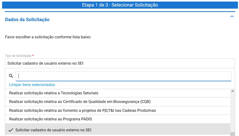 Dados da Solicitação - Protocolo GOV.BR