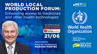 Ministro participa nesta segunda-feira (21) de fórum da OMS sobre produção nacional