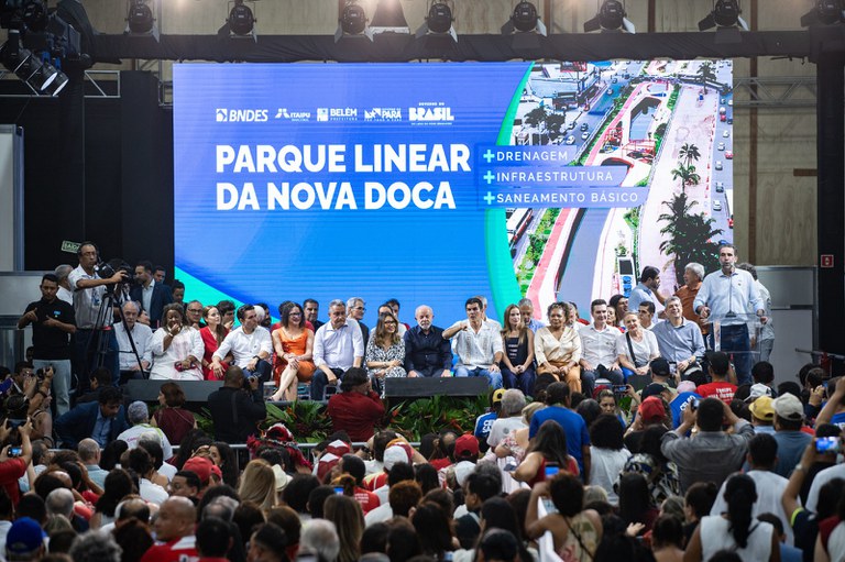 Cerimônia de Anúncios de Investimentos em Drenagem e Inauguração do Parque Linear da Nova Doca.
