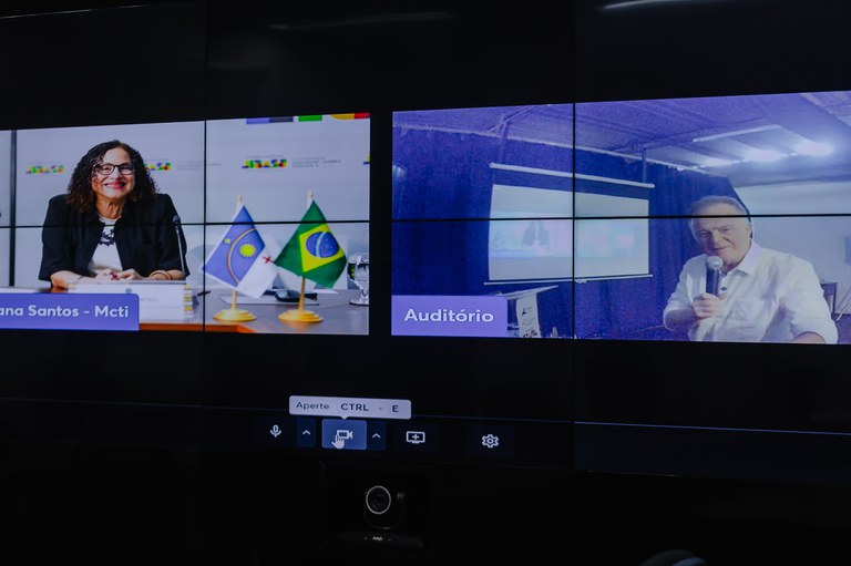 A ministra do MCTI, Luciana Santos, participou virtualmente da solenidade. Foto: Luara Baggi (ASCOM/MCTI)