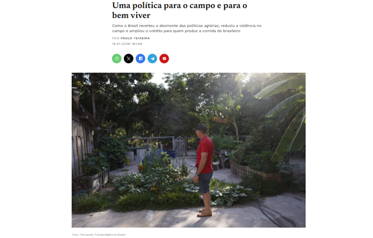 Artigo do ministro do Desenvolvimento Agrário e Agricultura Familiar, Paulo Teixeira, para a CartaCapital