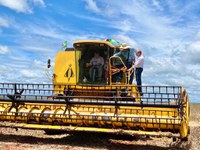 Comitiva ministerial participa da colheita de soja livre de transgênicos no Paraná