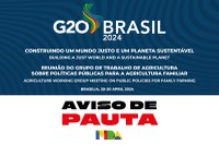 Políticas públicas para a agricultura familiar são destaque no G-20