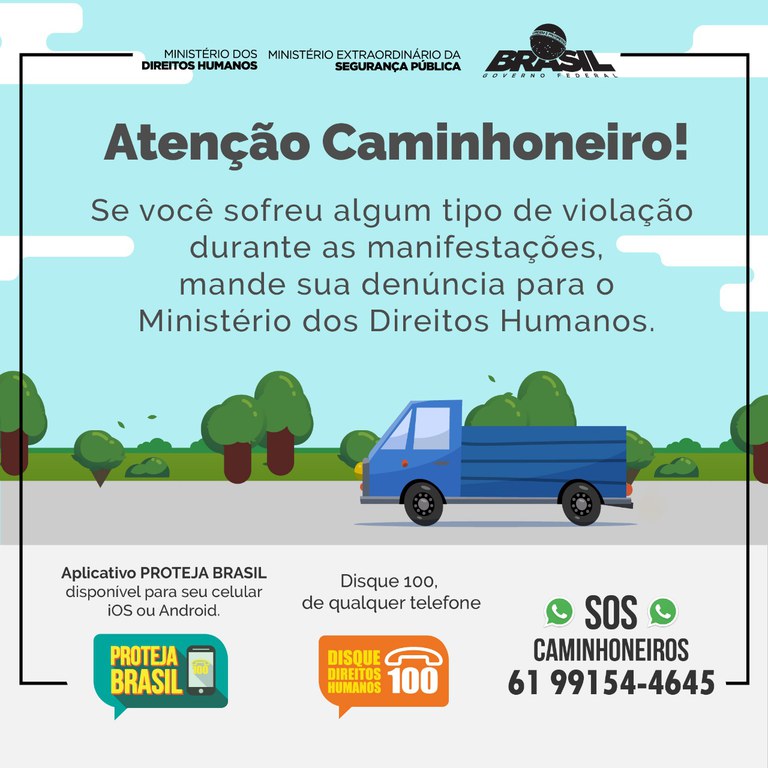 Serviços destinados à denúncia de violações de direitos humanos