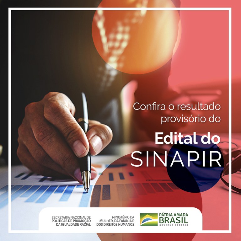 Divulgado o resultado provisório do Edital nº 01/2019 - Sinapir