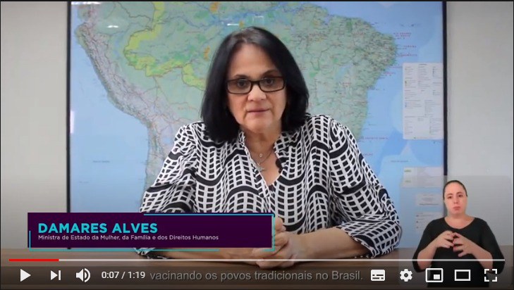 Ministra Damares pede diálogo com quilombolas e indígenas sobre vacinação contra Covid-19