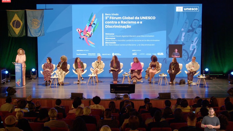 Integrantes da mesa de abertura do 3º Fórum Global da Unesco contra o Racismo e a Discriminação