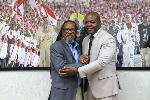 Ministro Silvio Almeida e o presidente da Fundação Cultural Palmares, João Jorge Rodrigues