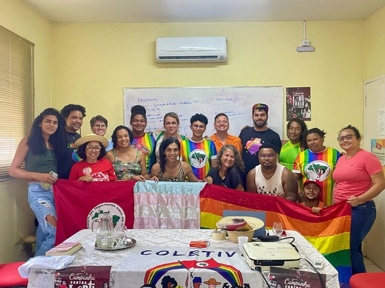 A secretária Symmy Larrat em oficina do MST promovida pelo coletivo LGBTI+ (Foto: Wesley Lima)