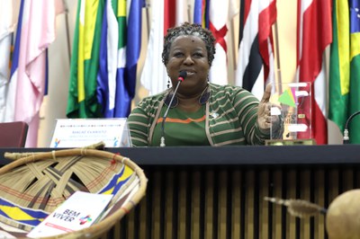 Macaé Evaristo participou da cerimônia de apresentação do documento (Foto: Clarice Castro/MDHC)