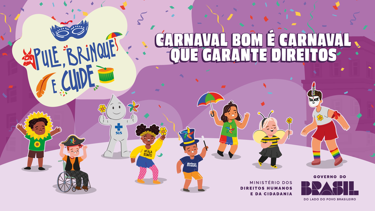Campanha “Pule, Brinque e Cuide” mobiliza sociedade para a proteção de crianças e adolescentes no Carnaval 2026