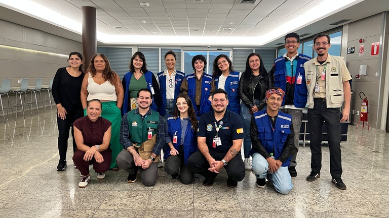 Operação de acolhimento humanitário recepciona 36 brasileiros repatriados no Aeroporto Internacional de Belo Horizonte, em Confins (MG)