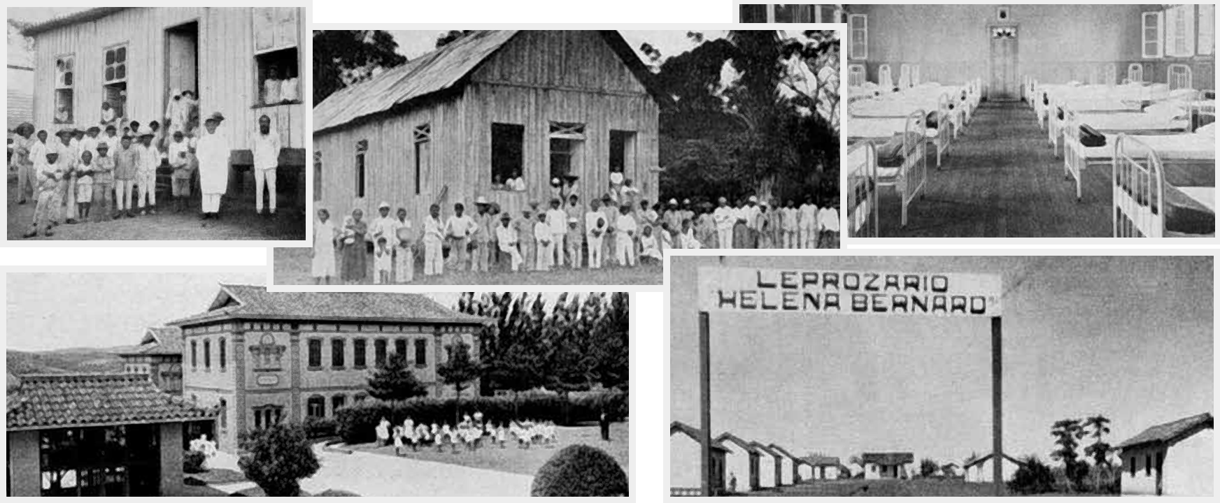 Colagem de fotografias históricas dos centros de internação