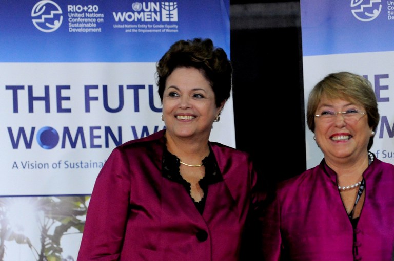 Presidenta Dilma Rousseff participa ao lado de Michelle Bachelet (ONU Mulheres) do fórum O Que as Mulheres Querem, na Rio+20 Foto: Fabio Rodrigues Pozzebom/ABr