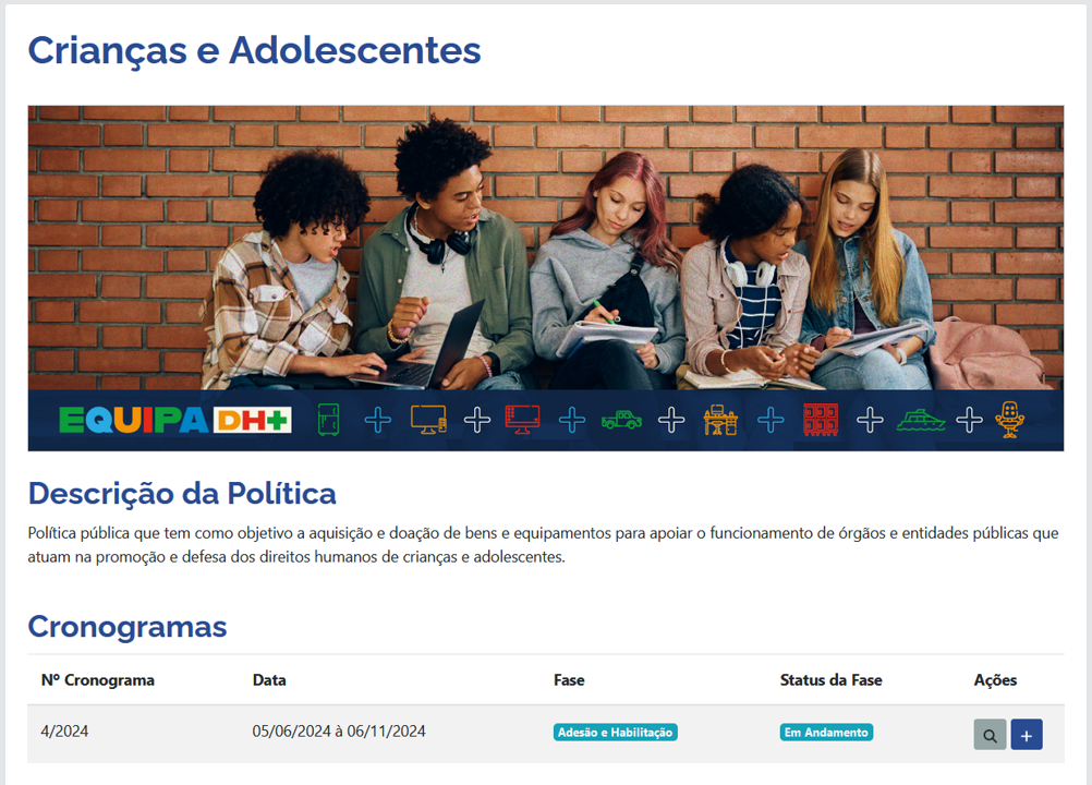 Imagem 2: Tela de visualização da Política Pública