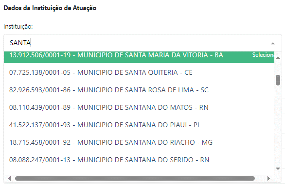 exemplo instituicao