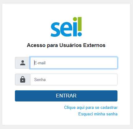 Nova página do SEI