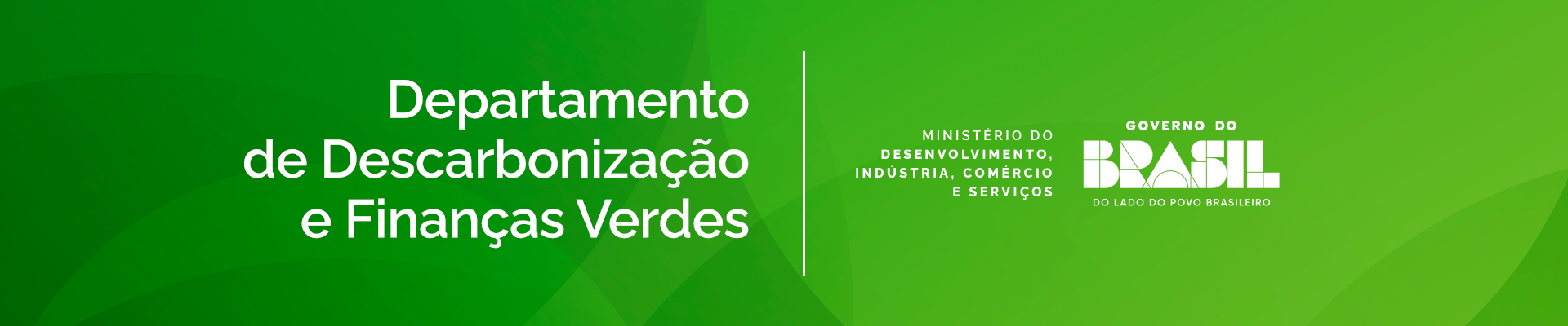 Banner de apoio ao final da seção Departamento de Descarbonização e Finanças Verdes (DCARB).