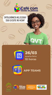 Co-realização de Café com Gestão de Pessoas sobre o tema da intolerância religiosa - abril