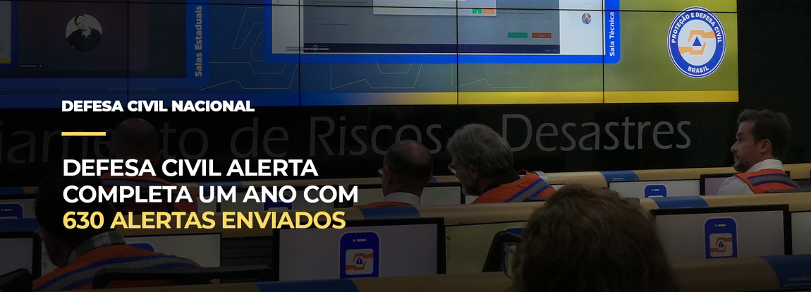 Defesa Civil Alerta completa um ano com 630 alertas enviados