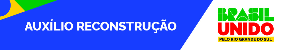 Banner do auxílio a Reconstrução do RS