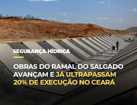 Obras do Ramal do Salgado avançam e já ultrapassam 20% de execução no Ceará