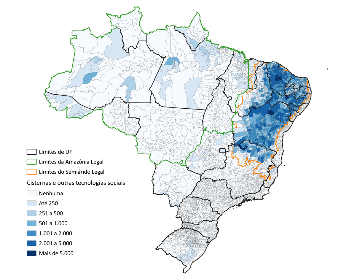 Distribuição territorial dos benificiários do Programa Cisternas