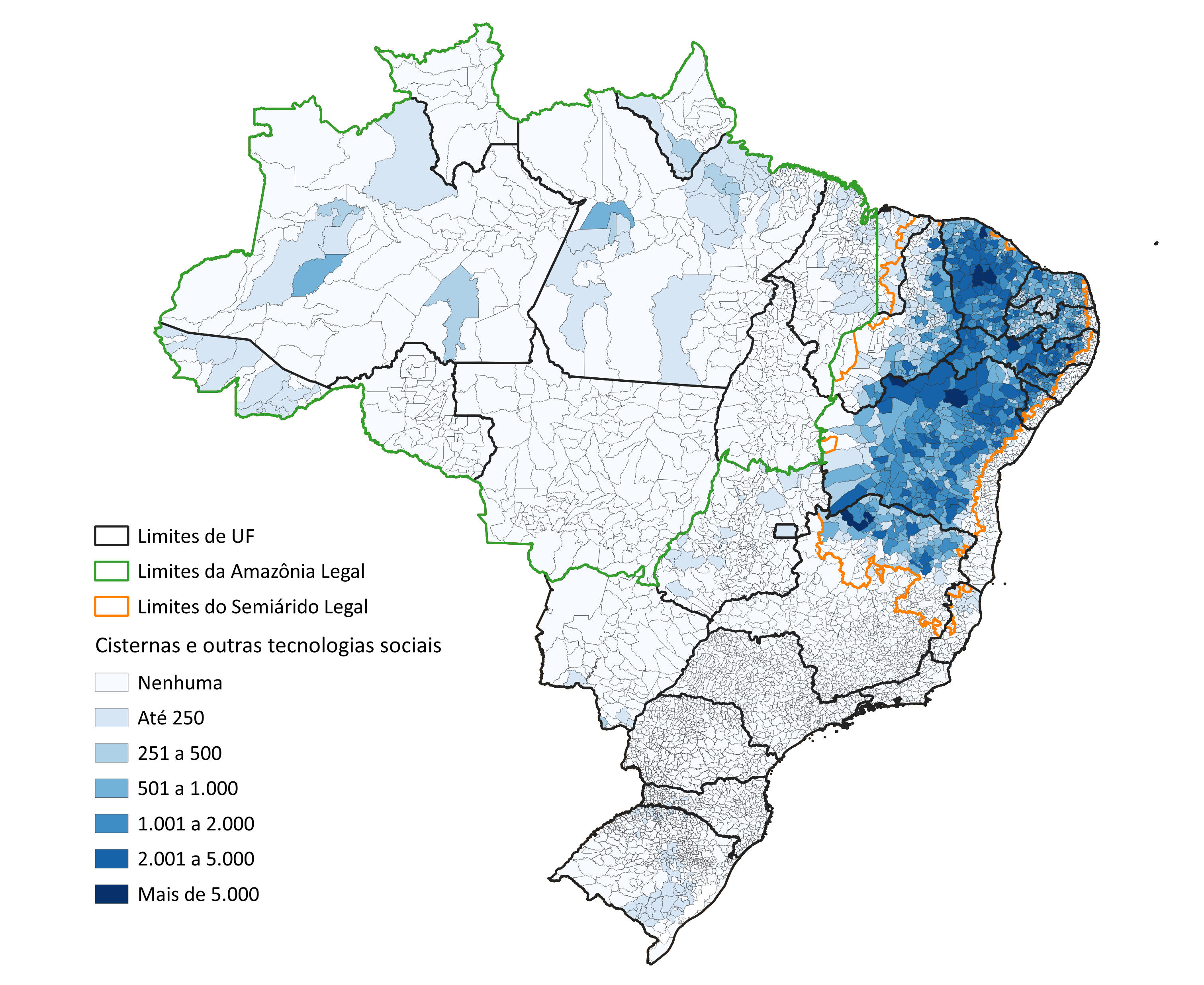 Distribuição territorial dos benificiários do Programa Cisternas
