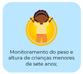 Monitoramento do peso e altura de crianças menores de sete anos;