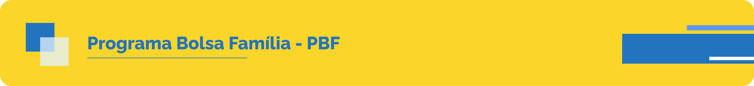 Banner com o titulo: "Programa Bolsa Família"