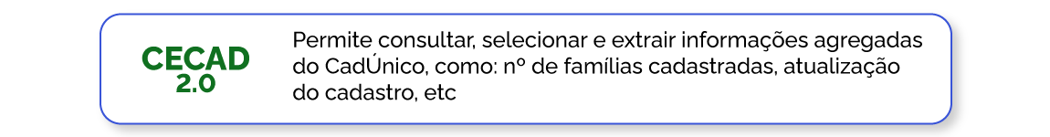 CECAD, Consultar, selecionar e extrair informações agregadas ao Cadastro Único