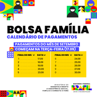 Bolsa Família de setembro começa a ser pago na terça-feira (17.09)