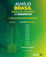Ministério da Cidadania antecipa calendário do Auxílio Brasil em agosto. Valor mínimo de R$ 600 será pago a partir do dia 9
