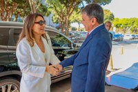 Ministro Wellington Dias e equipe de secretários do MDS recebem a primeira-dama Janja