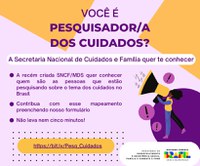 Secretaria Nacional de Cuidados e Família quer mapear pesquisadores sobre o tema no país