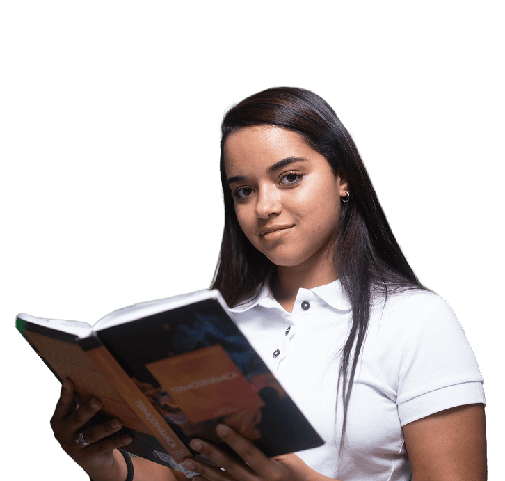 Educação básica menina com livro
