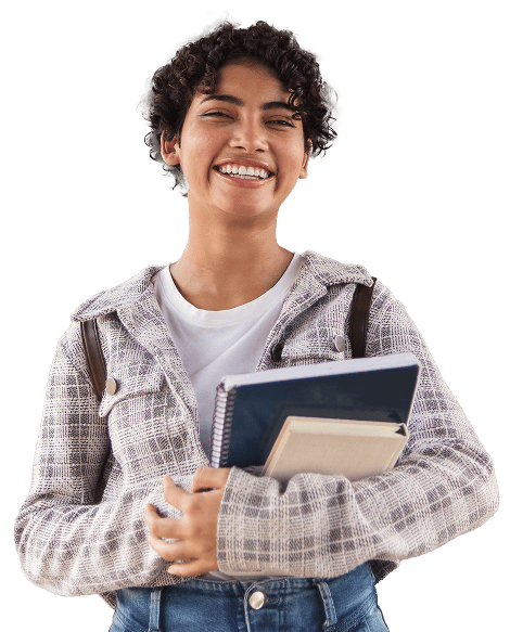 Educação básica menina com livro