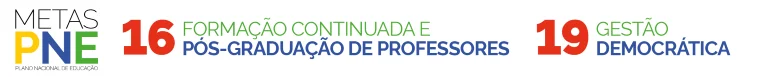 Metas PNE - Plano Nacional de Educação - 16 Formação Continuada e Pós-graduação de Professores - 19 Gestão Democrática
