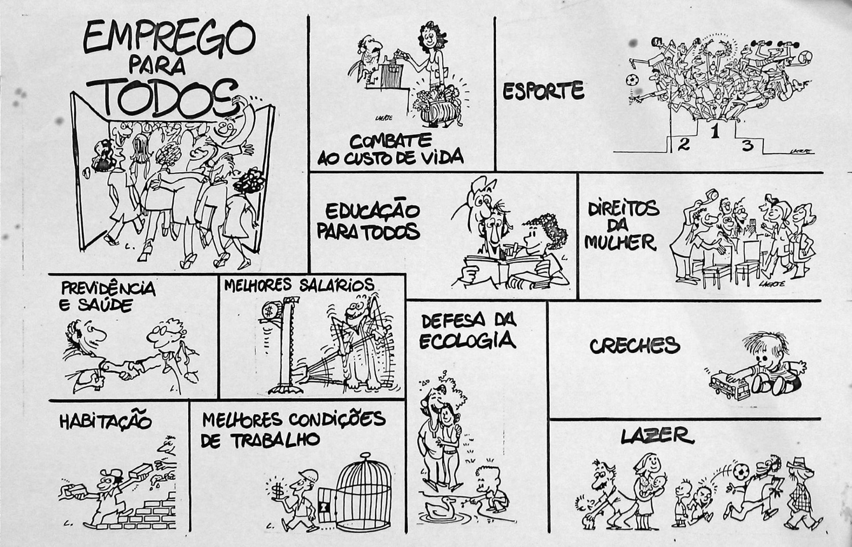 Charge de Laerte "Emprego para todos"