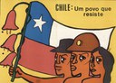 Cartaz da Central Única dos Trabalhadores - CUT em solidariedade ao povo chileno, submetido à ditadura de Augusto Pinochet