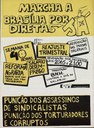 Cartaz da Central Única dos Trabalhadores - CUT para a campanha Diretas Já, lançada em 1983, que pedia a retomada das eleições diretas para a Presidência da República