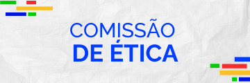 Fundo amarelo com ícone de chekclist e escrito "Comissão de ética"
