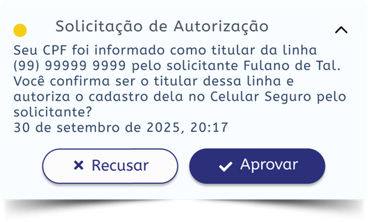 Notificação recebida pelo titular