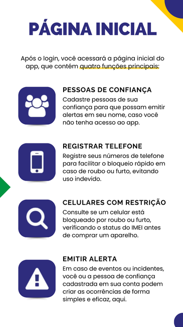 Cadastro de pessoas de confiança