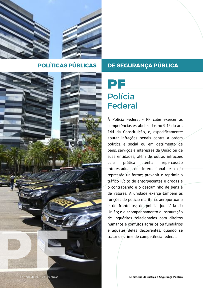 Link para acesso as políticas públicas da Polícia Federal