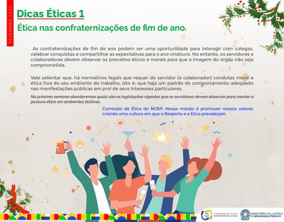 Ética mas confraternizações de fim de ano