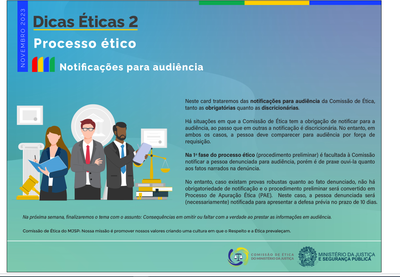 Notificações para audiência