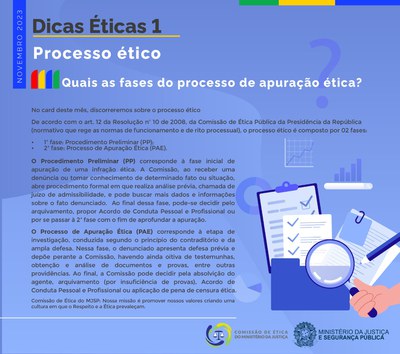 Quais as fases do processo de apuração ética