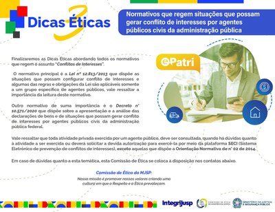 Normativos que Regem Conflito de Interesses no Serviço Público